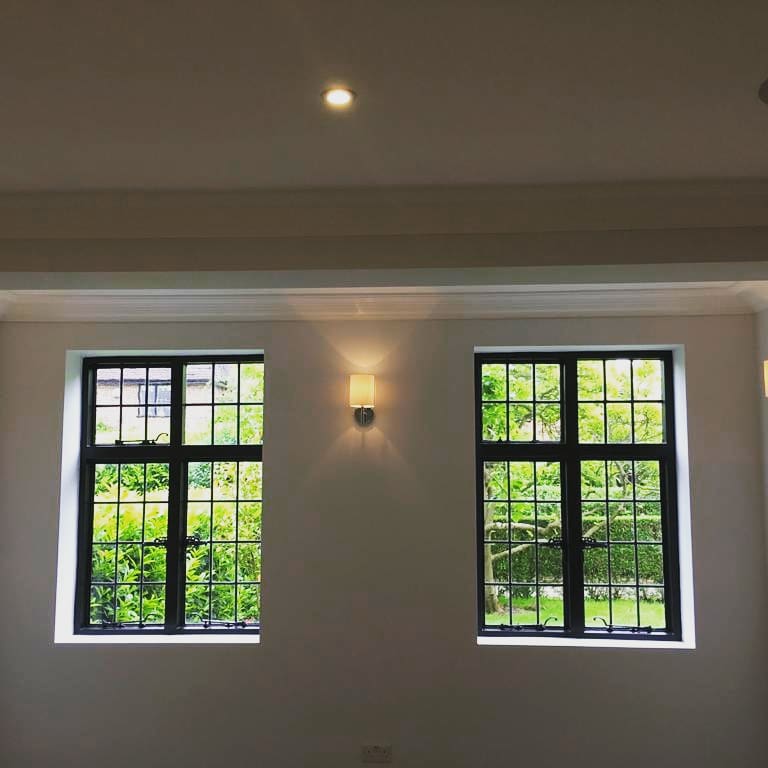 empty room with glazed windows