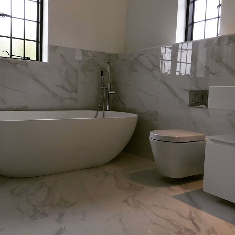 bathroom with marbles design