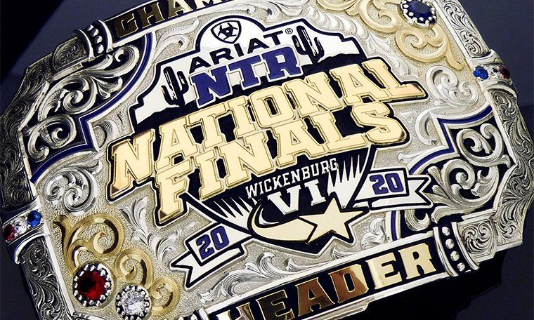 NTR National Finals Buckle NTR Ariat National Finals Team Roping Yost Events Champion Header Award Buckle