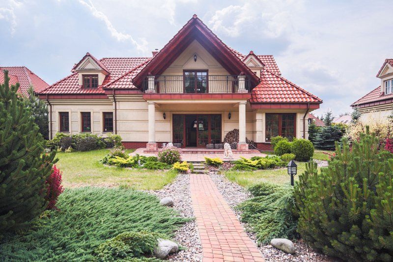 house with red roof