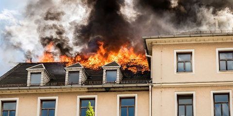 Roof Truss in Flames — Carnegie, PA — Disaster Restoration Services