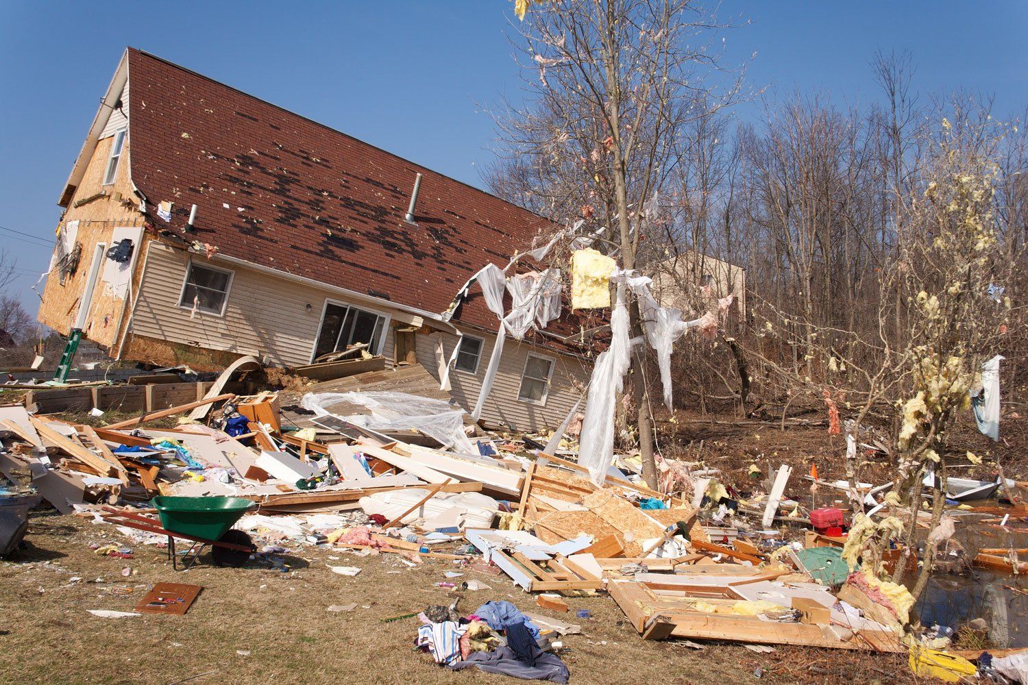 Severe Destroyed House — Carnegie, PA — Disaster Restoration Services