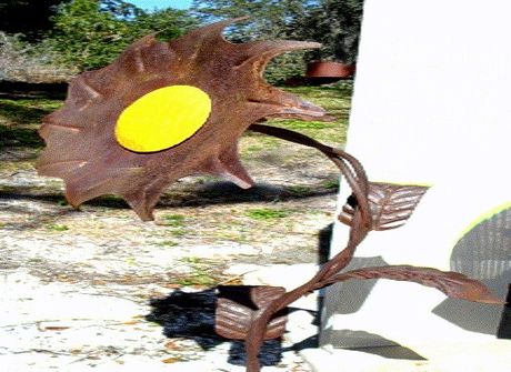 Scrap Metal Flower sculpture