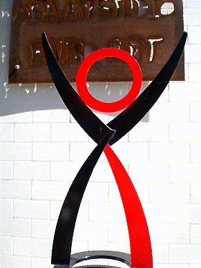 Scrap Metal Sculpture Red and White Man