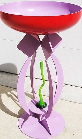 Scrap Metal Art Bird Bath
