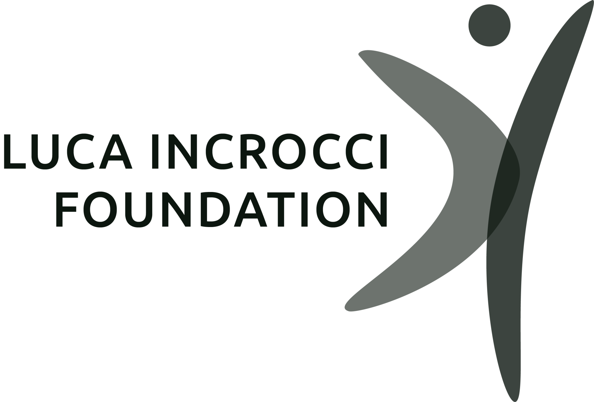 LUCA INCROCCI FOUNDATION logo with stylized green human figure and text on white background