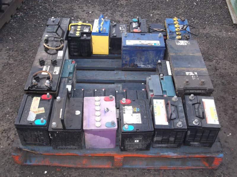 pallet of junk batteries