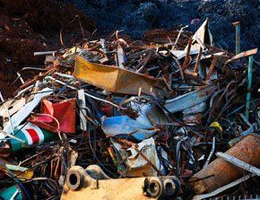 piles of scarp metal