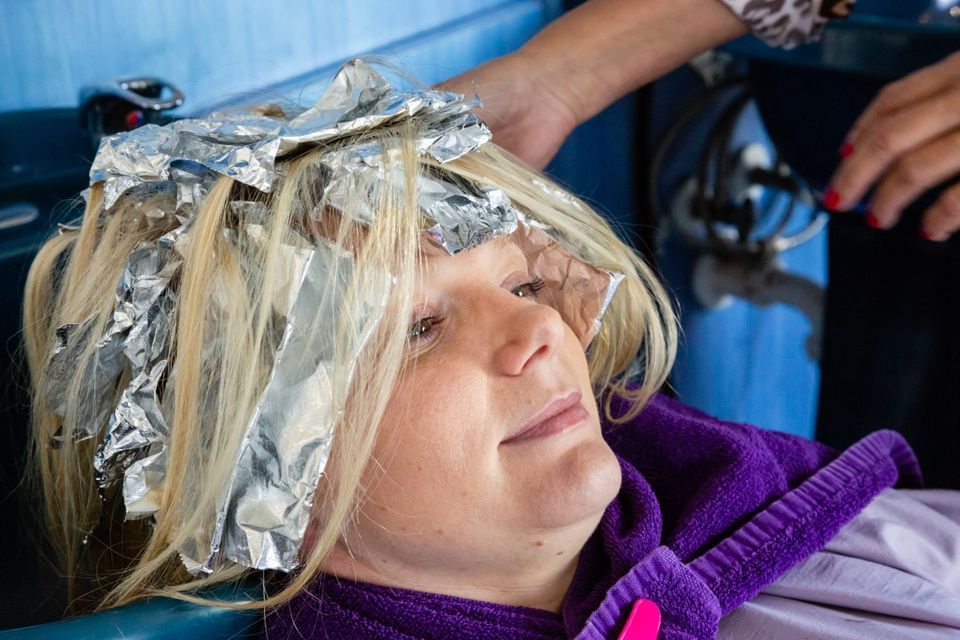 Customer Having Hair Highlights — Fort Myers, FL — Rumours Hair Design