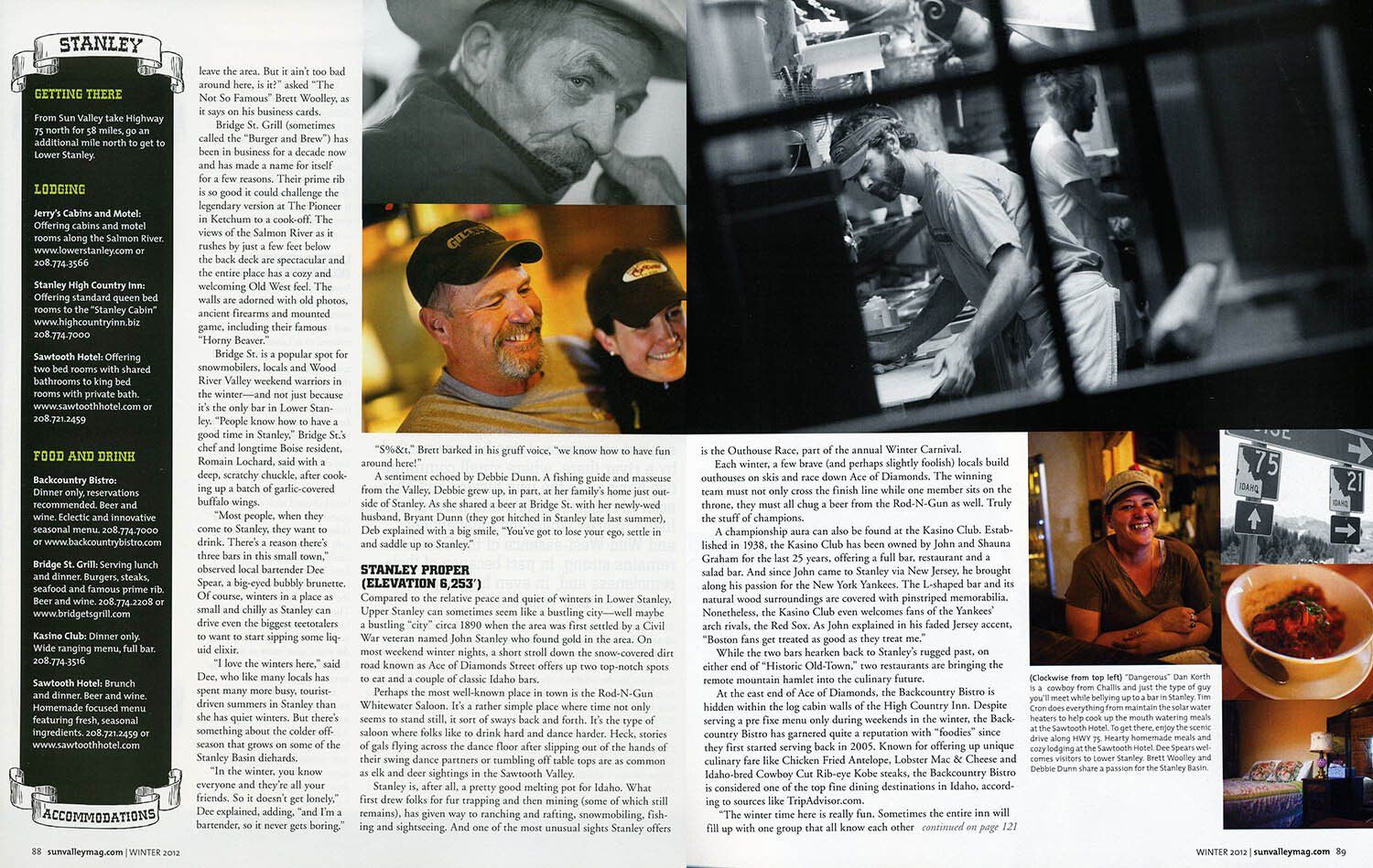 Editorial photo essay, Sun Valley Magazine, Stanley, Idaho, winter, small town, rural