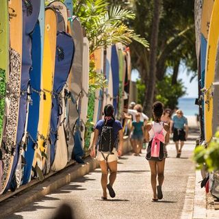 walking to beach