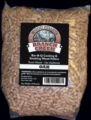 A bag of wood pellets from branch creek