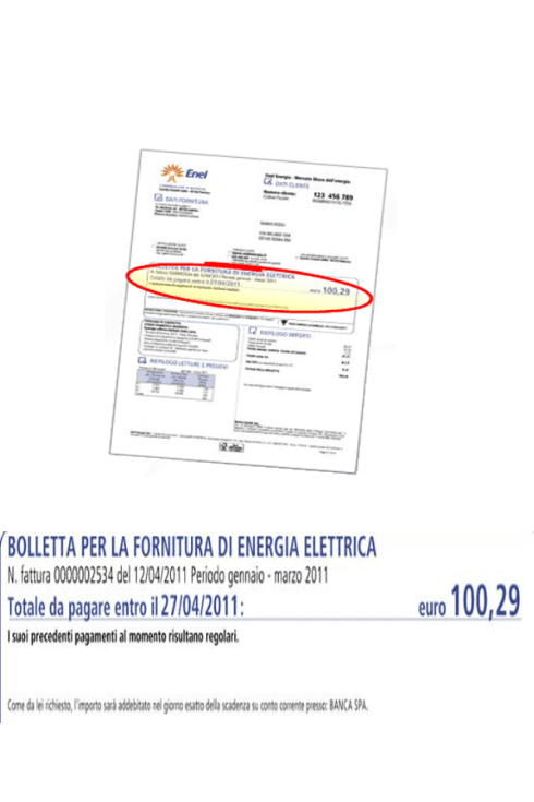 lettura fornitura energia
