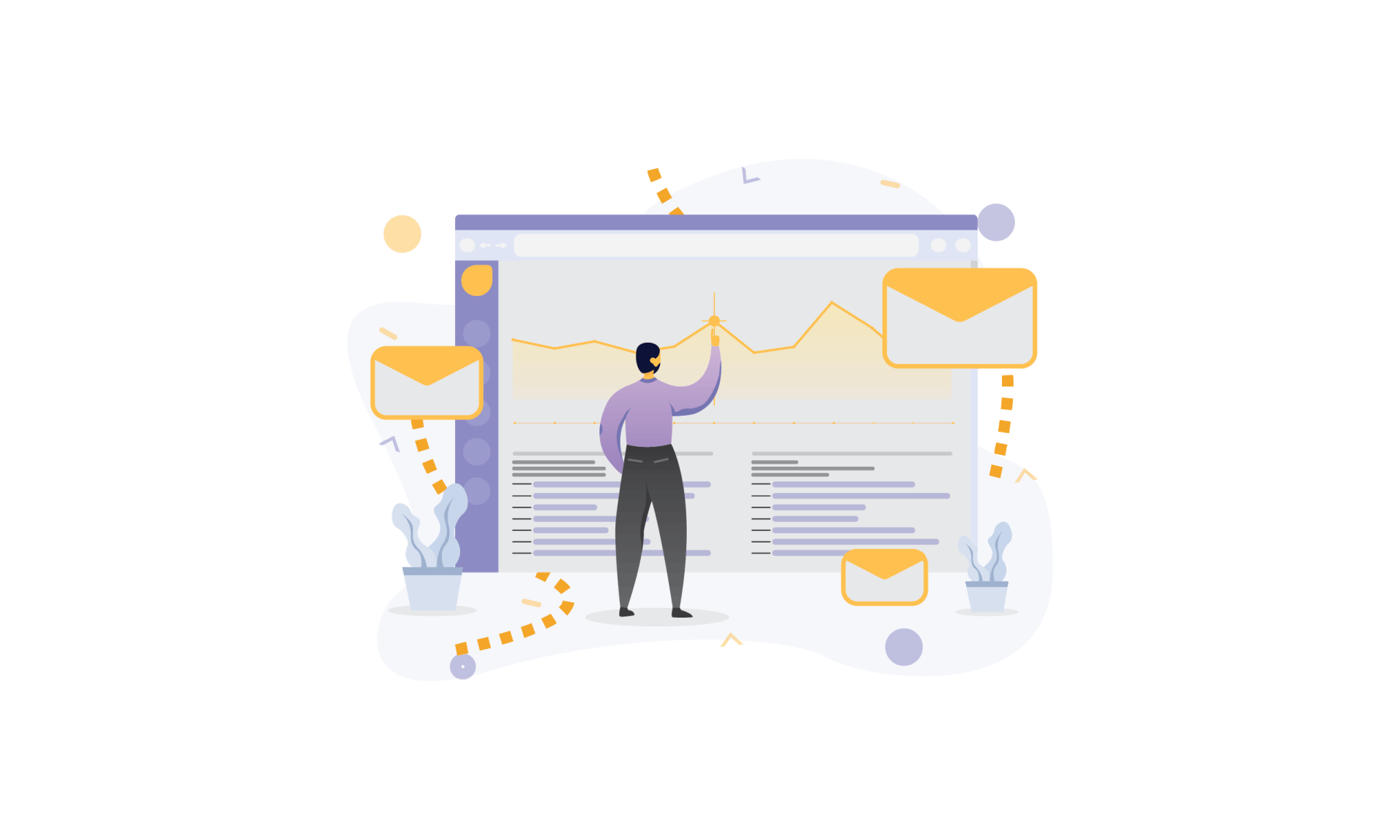 Man on laptop organizing and sending out marketing materials
