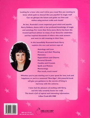 The back of a book with a picture of a woman on it