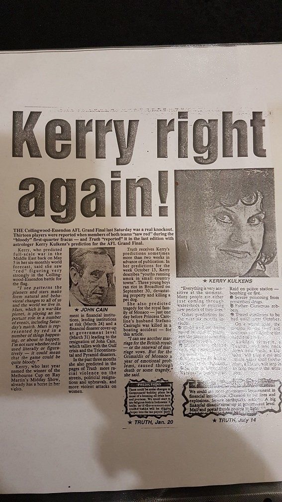 A newspaper article about kerry right again