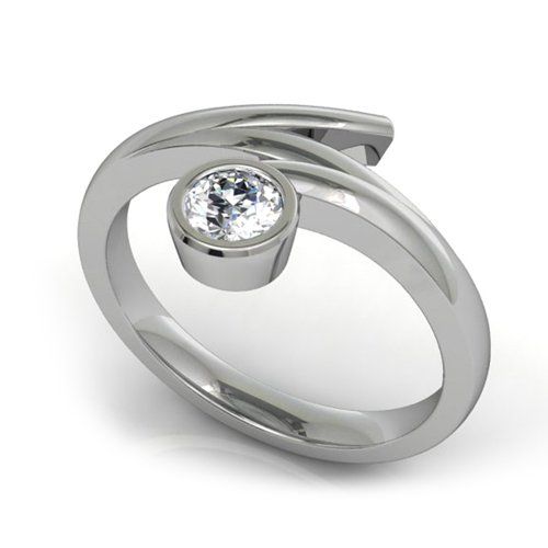 Bezel set diamond engagement ring