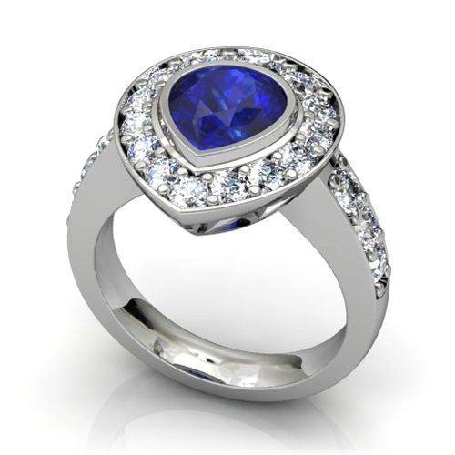 Sapphire and diamond engagement ring