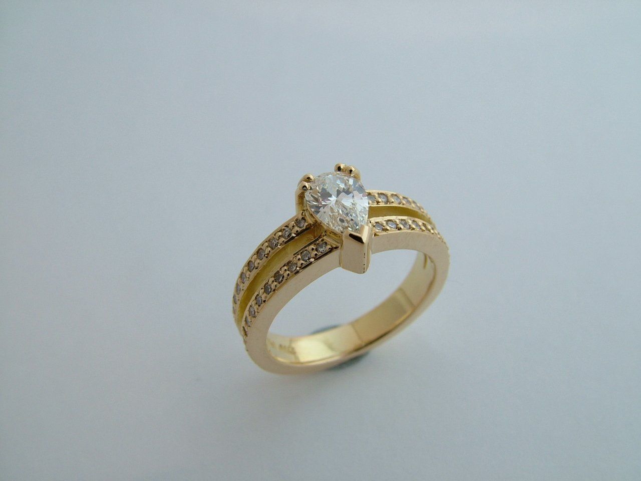 Double band, Diamond Engagement ring