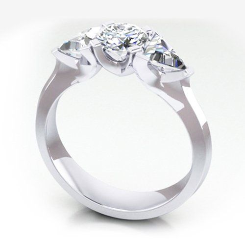 White Gold Diamond 3 stone Ring
