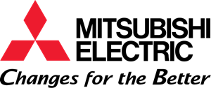 Mitsubishi Electric logo with red three-diamond emblem and “Changes for the Better” slogan