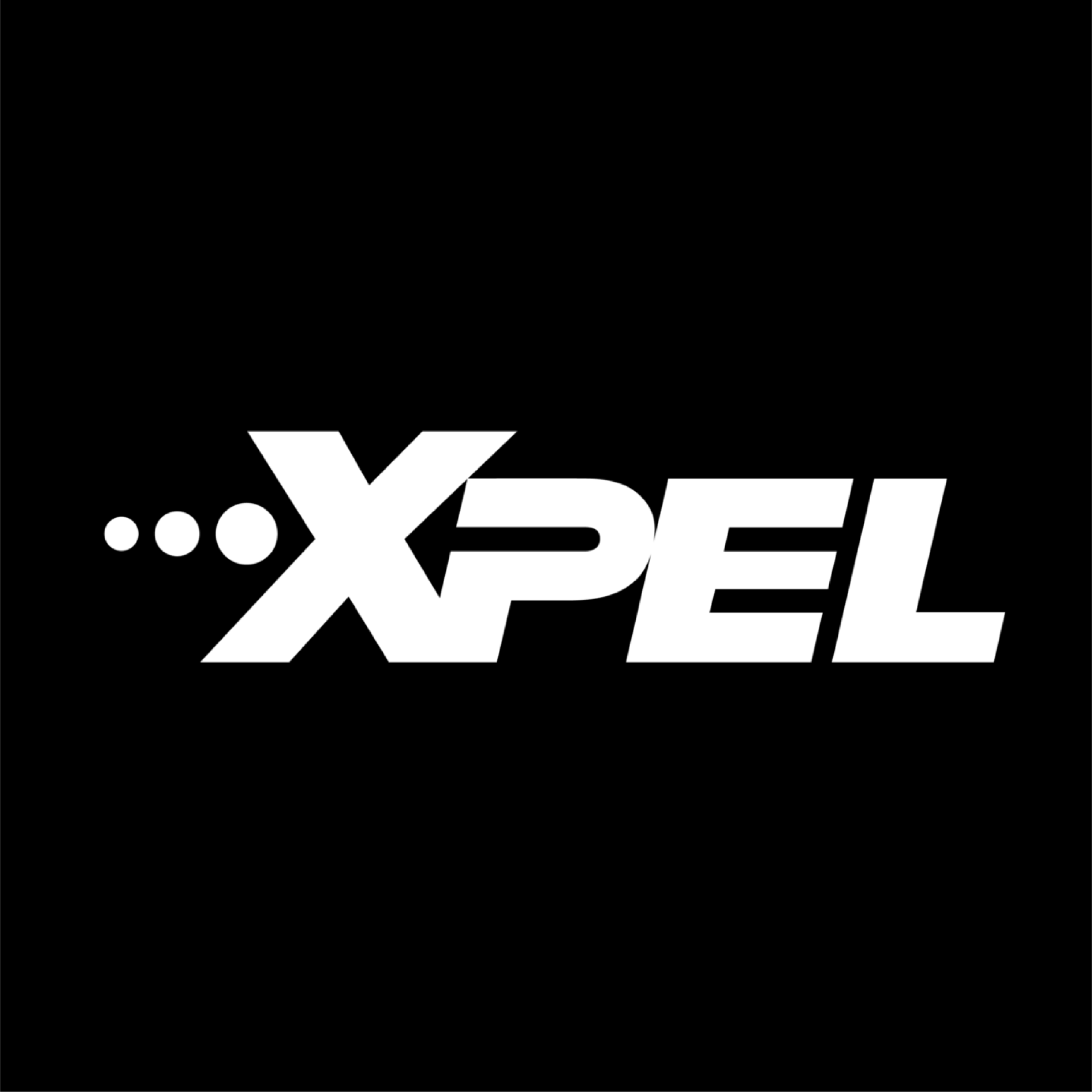 The xpel logo is white on a black background.