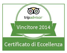 Certificato di eccellenza su Trip Advisor