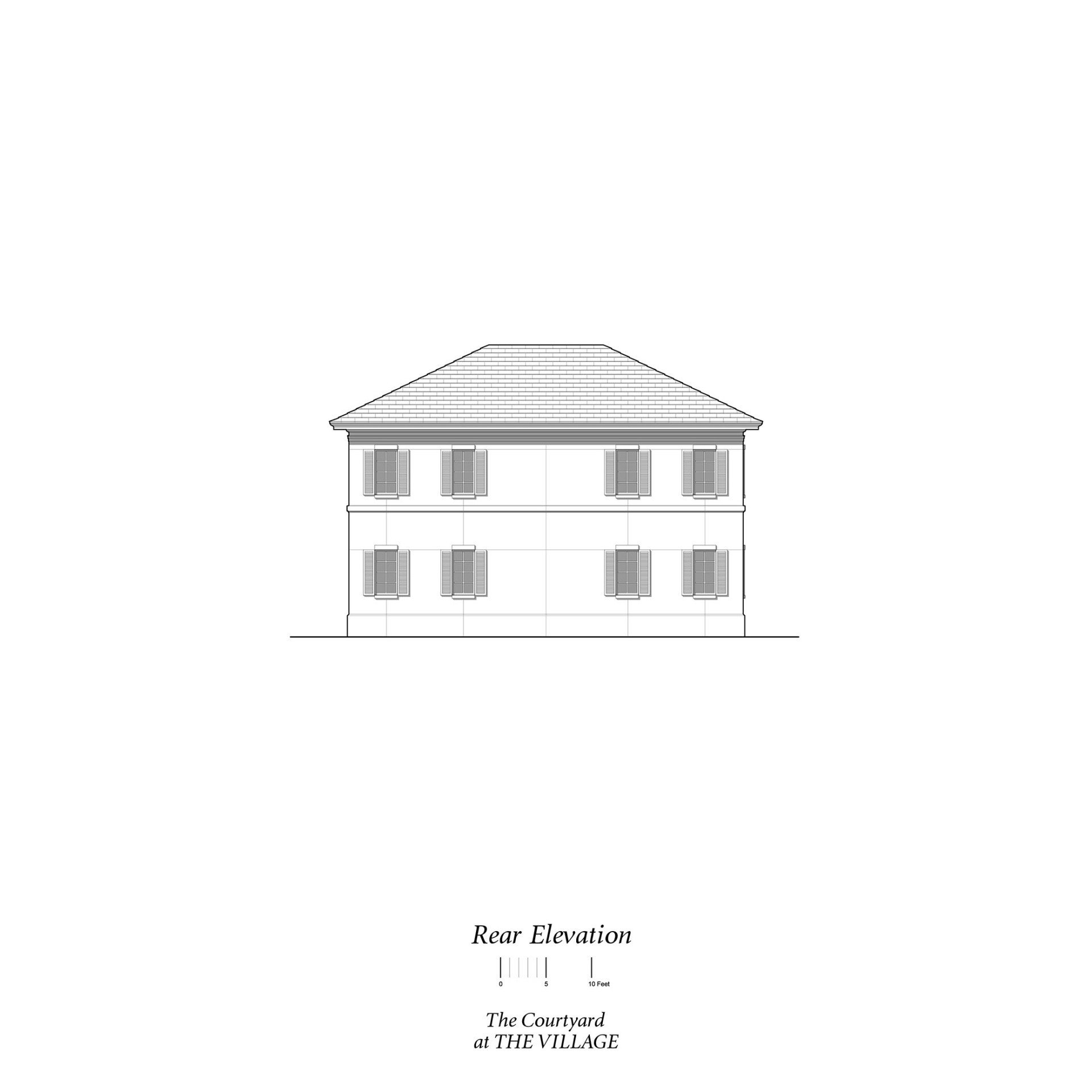 a black and white drawing of a house with a white roof .