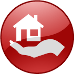 hand holding house icon