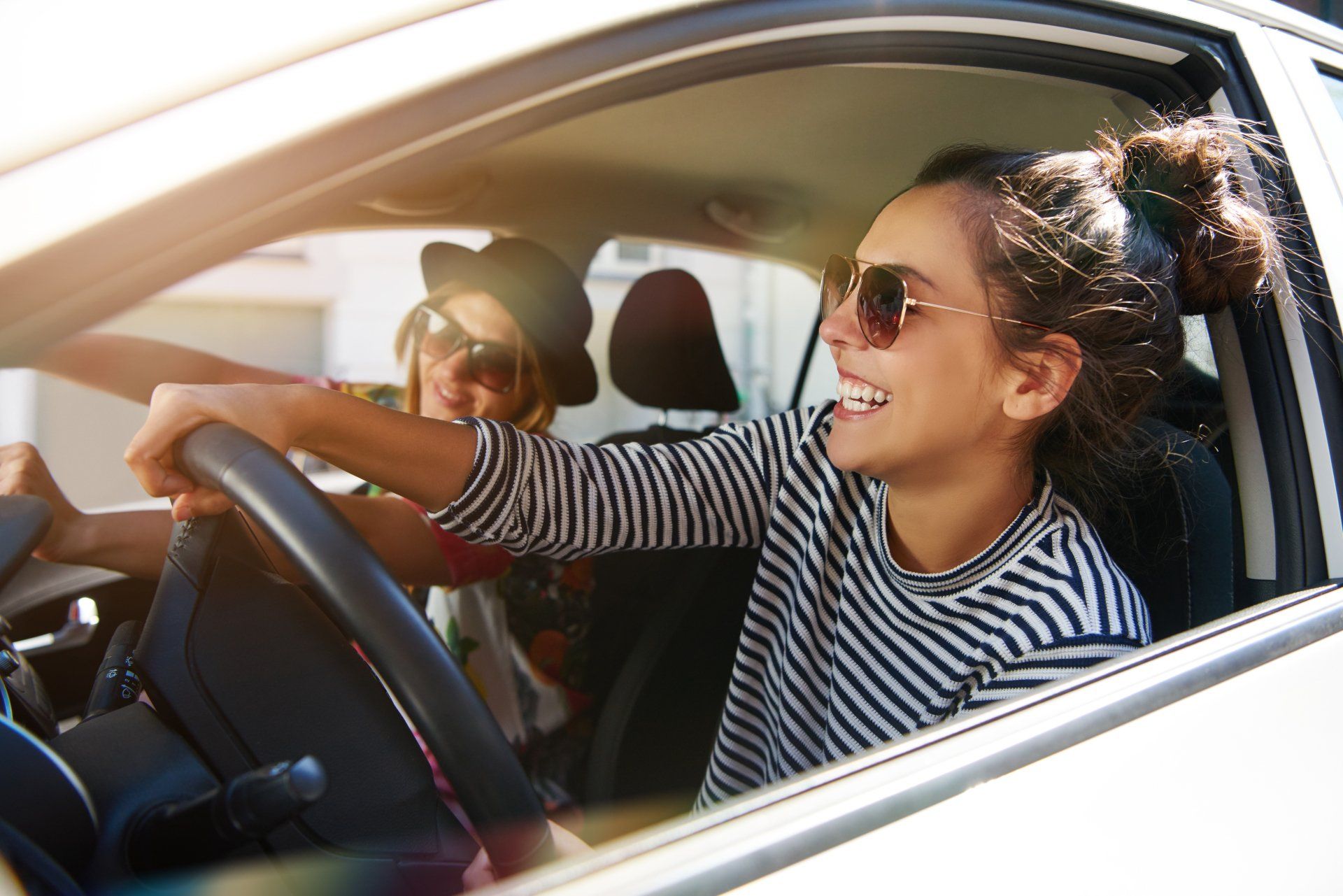 Windshield Crack — Woman Phoning For Help After Car Windshield Has Broken in Rancho Cordova, CA Windshield Crack — Woman Phoning For Help After Car Windshield Has Broken in Rancho Cordova, CA