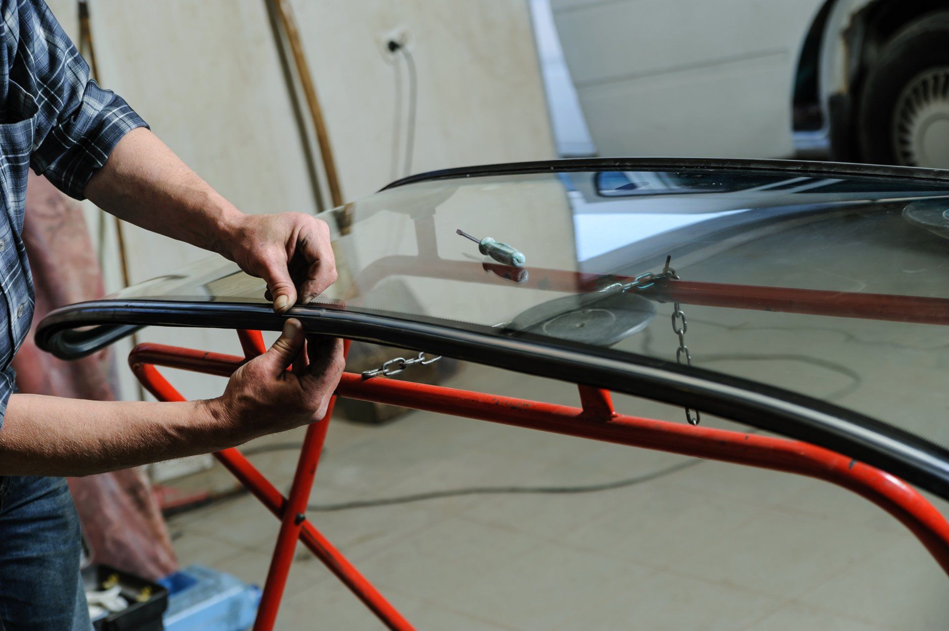Chipped Windshield — Repair and Replacement of the Windshield of the Car in Rancho Cordova, CA Chipped Windshield — Repair and Replacement of the Windshield of the Car in Rancho Cordova, CA