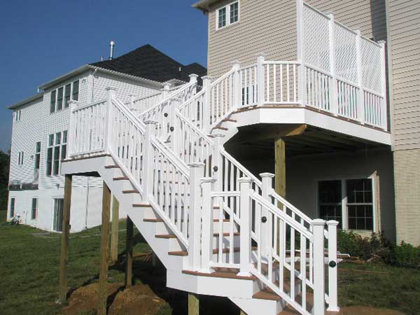 Facing — Long Wooden stairs in Woodbridge, VA