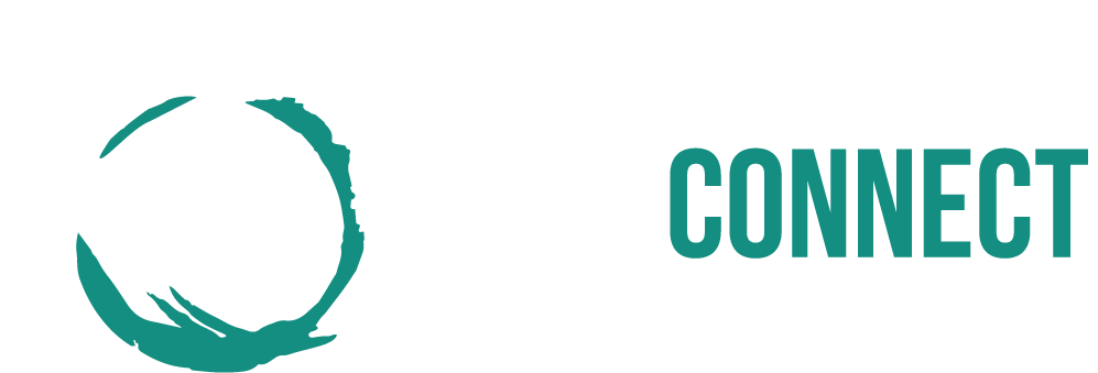 A green circle with the word connect on a white background.