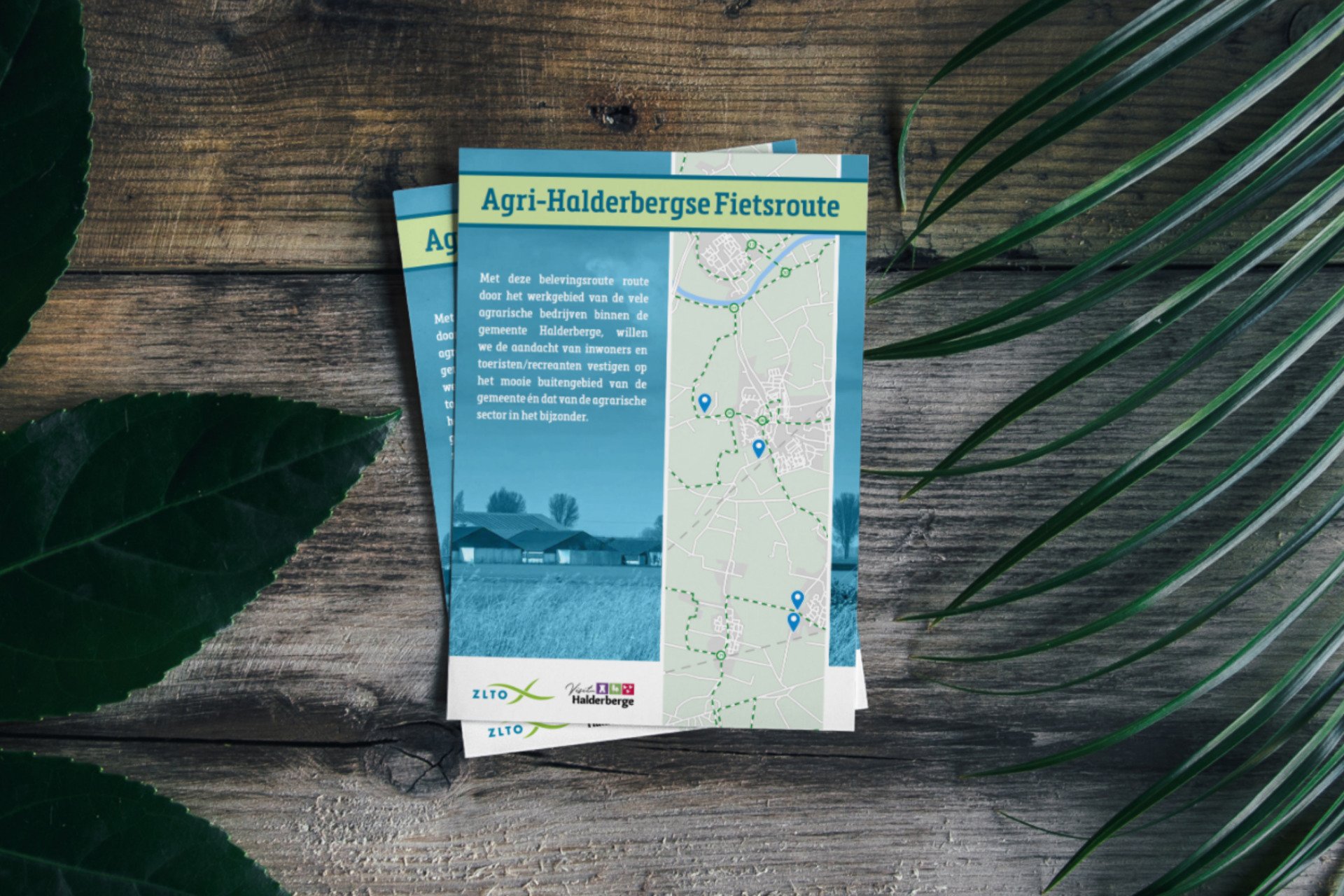 vormgeving ZLTO fietsroute borden en boekje