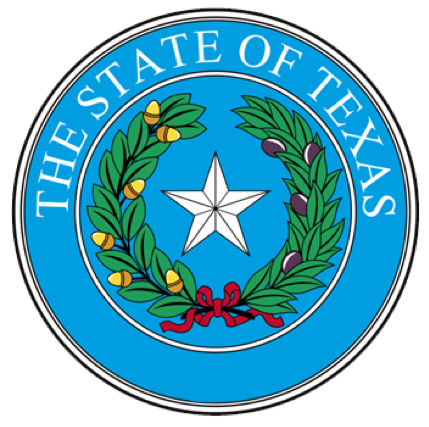 The seal of the state of texas has a star in the center