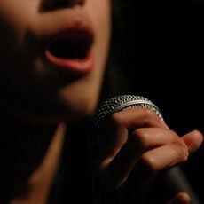 a woman singing