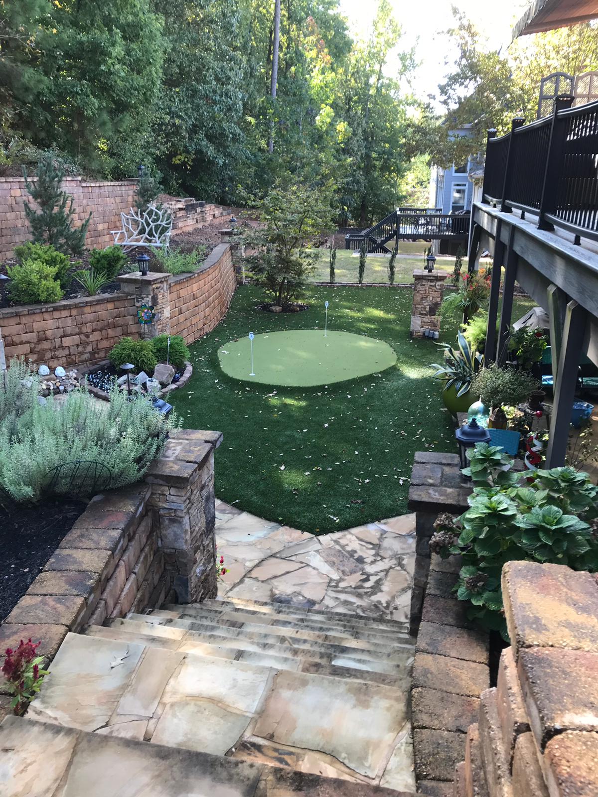 Stone Stairs and Mini Golf Field — Dawsonville, GA — Dixie Landscapes