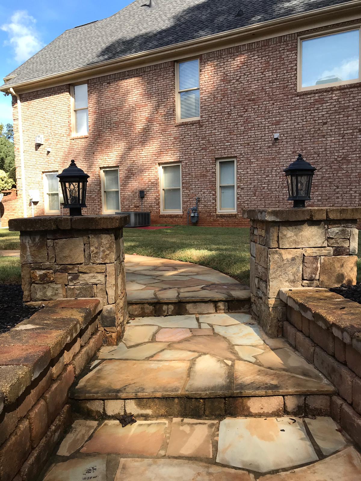 Two Wall Post Lamp — Dawsonville, GA — Dixie Landscapes