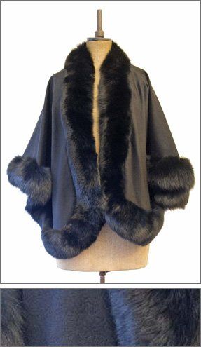 black cape with fur trim