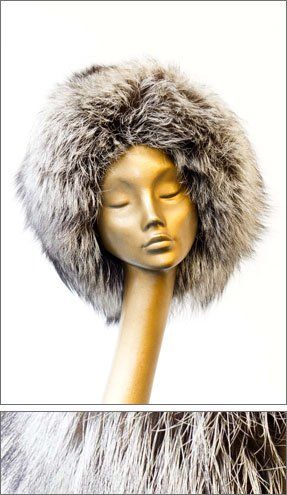 grey fur hat