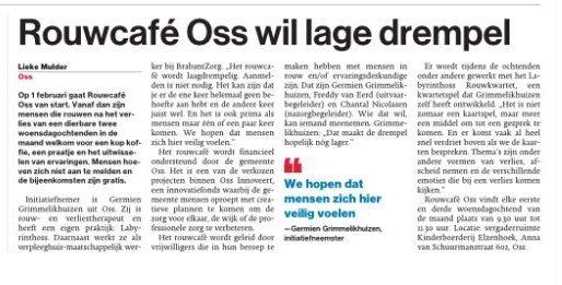 Rouwcafé Oss wordt laagdrempelig