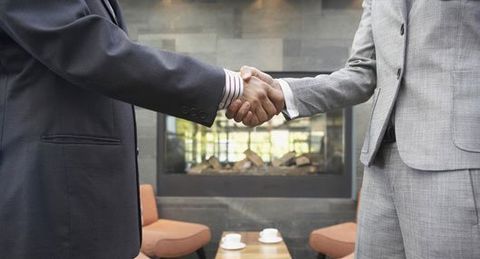 shaking hands with a solicitor
