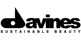 A black and white logo for davines sustainable beauty.