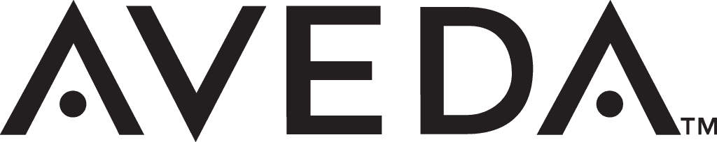 A black and white logo for aveda on a white background.