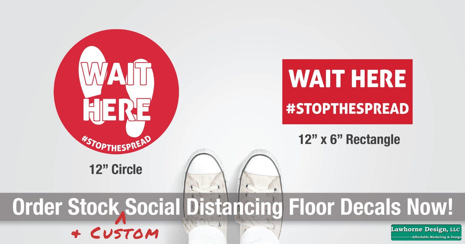Order stock social distancing floor decals now !