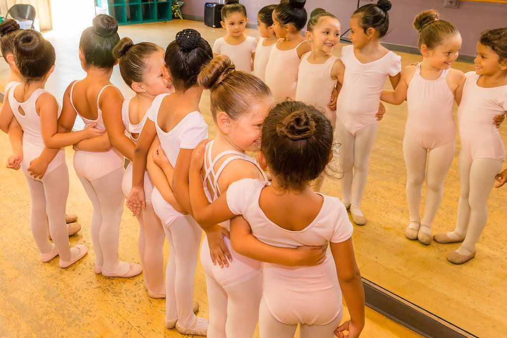 Little Girls with Their Ballet Outfits