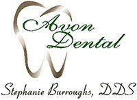 Abyon Dental logo with tooth outline and the name Stephanie Burroughs, DDS