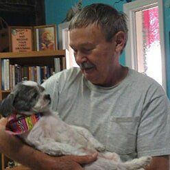 Man Holding His Dog | Lenoir, NC | All God's Creatures Great & Small