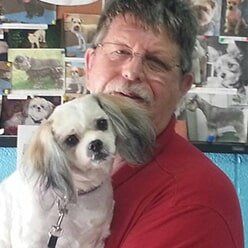 New Groomed Dog and Owner | Lenoir, NC | All God's Creatures Great & Small