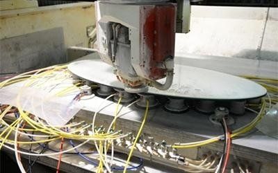 Dettaglio di lavorazione del vetro